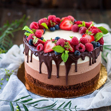 Торт "Три шоколада" купить - щелково.сладкоежкин.рф