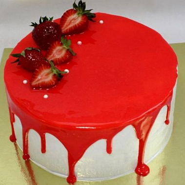 Торт глазурь с клубникой купить - щелково.сладкоежкин.рф