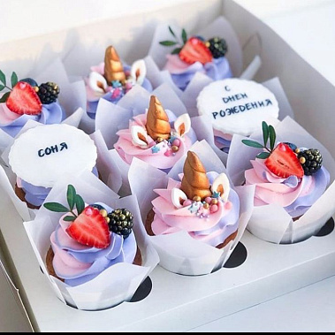 Капкейки "Единорожки" купить - щелково.сладкоежкин.рф