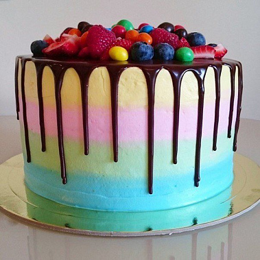 Торт с глазурью "Радуга" купить - щелково.сладкоежкин.рф
